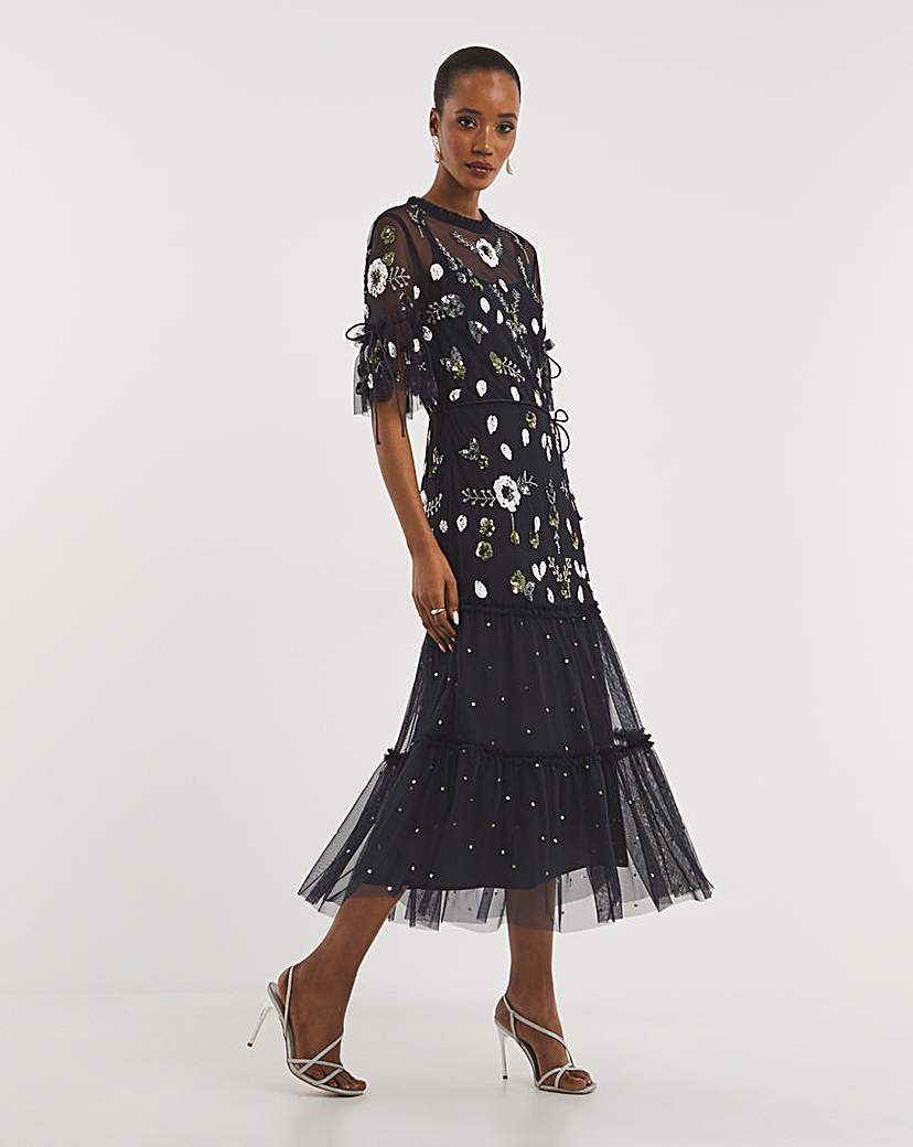 Joanna Hope Mesh Sequin Dress