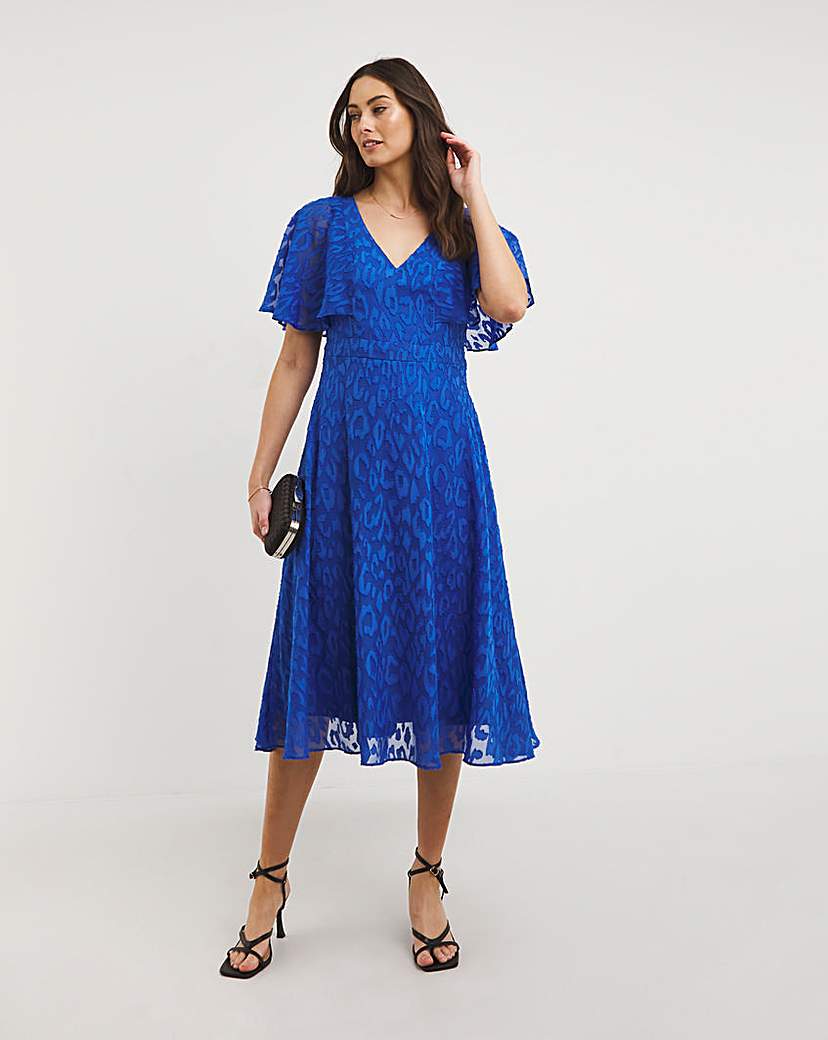 Joanna Hope Cobalt Animal Burnout Dress