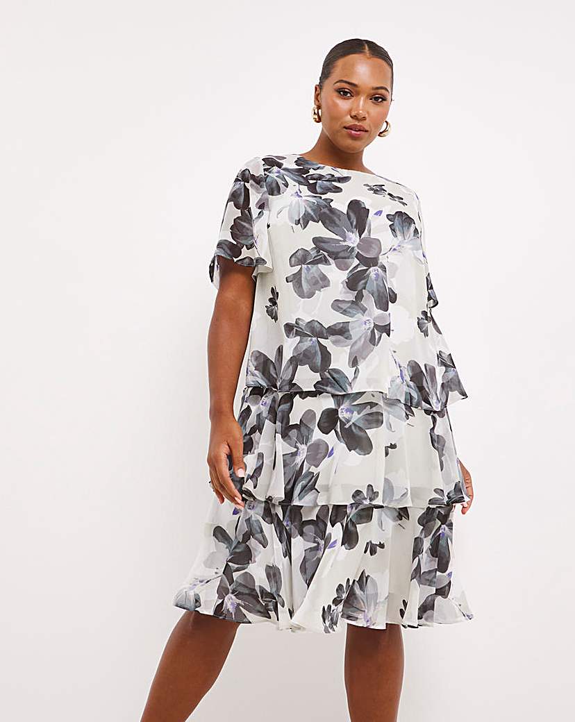 Joanna Hope Floral Printed Tiered Dress