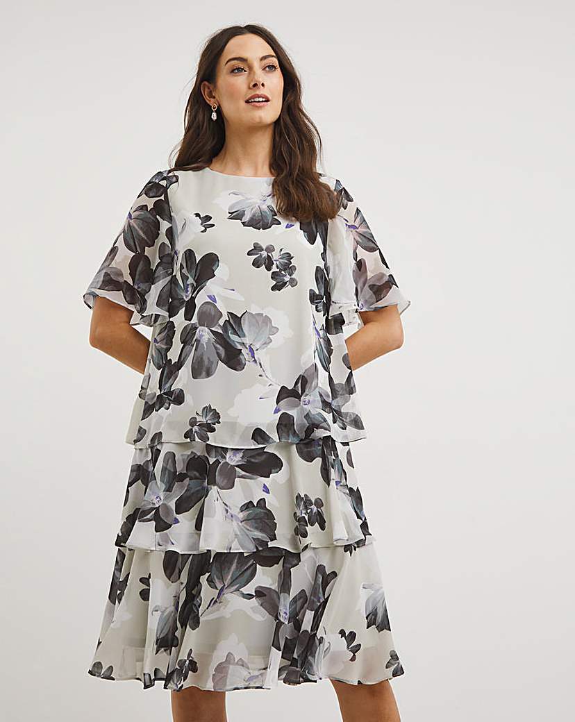 Joanna Hope Floral Printed Tiered Dress