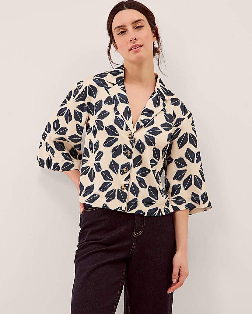 Monsoon Ellison Floral Print Shirt Navy Monsoon …