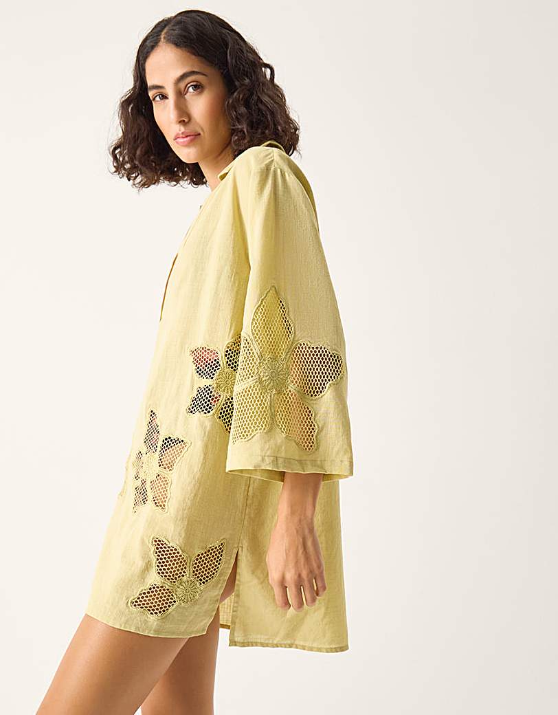 Monsoon Joanna Cutwork Beach Shirt Sage Monsoon …