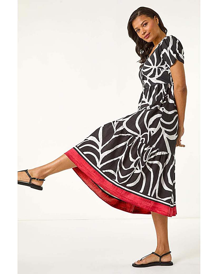Roman Originals Women's Black Roman Linear Border Shirt Dress