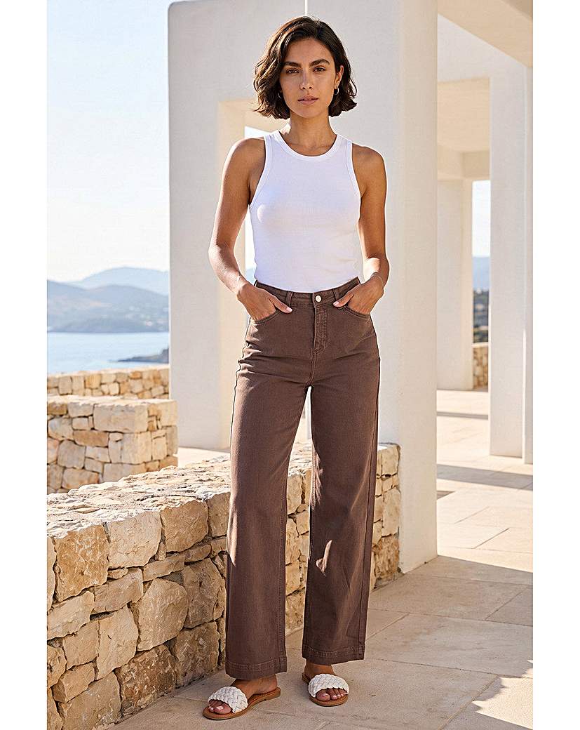 Roman Wide Leg Stretch Denim Jeans