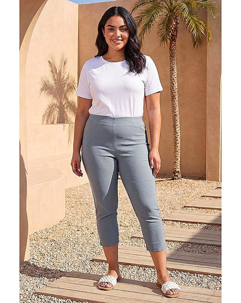 Roman Curve Khaki Cropped Stretch Trouser 22/24