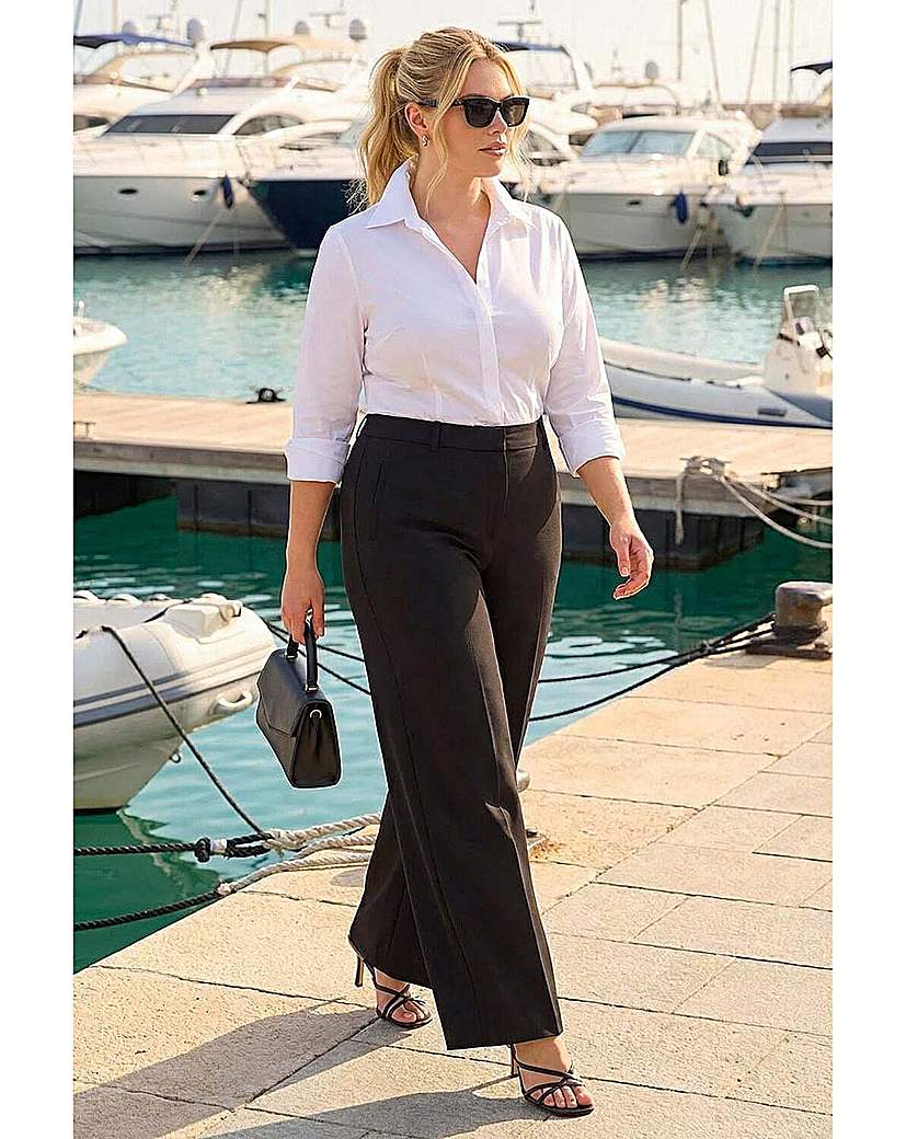 Roman Curve Women's Black Wide Leg Tailored Trouser 26/28
