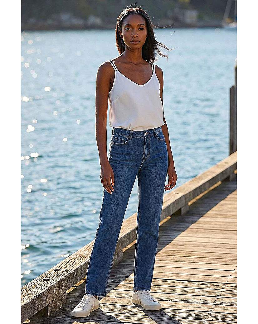 Roman Petite Women's Indigo Stretch Straight Leg Jeans Size 18