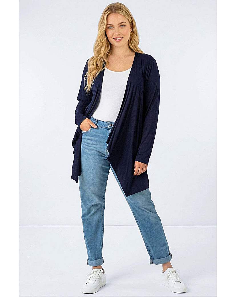 Roman Curve Navy Waterfall Front Cardigan 30/32