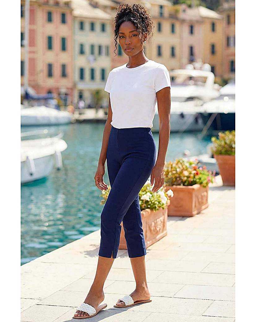 Roman Women's Midnight Cropped Stretch Trouser Capri Summer Leggings 3/4 Pedal Pushers In | Size: 22 - Image 5