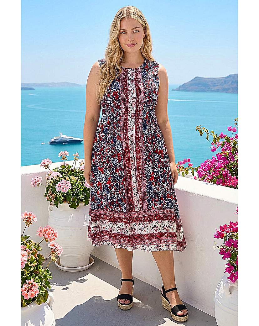 Roman Curve Women's Midi Dress - Red - Size 22/24