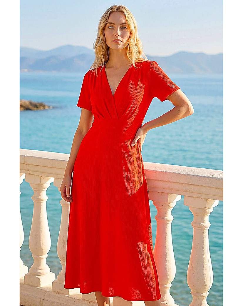 Roman Originals - Women's Midi Dress - Red - Size 20
