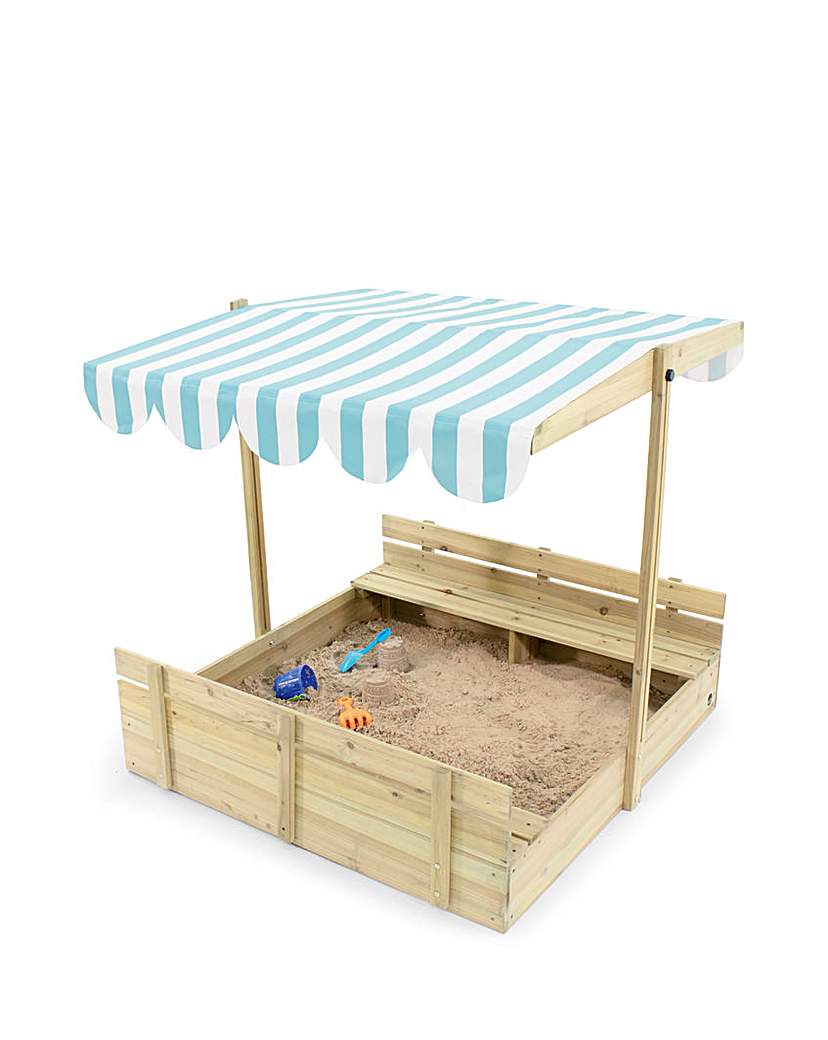 Plum Wooden Sandpit with Canopy