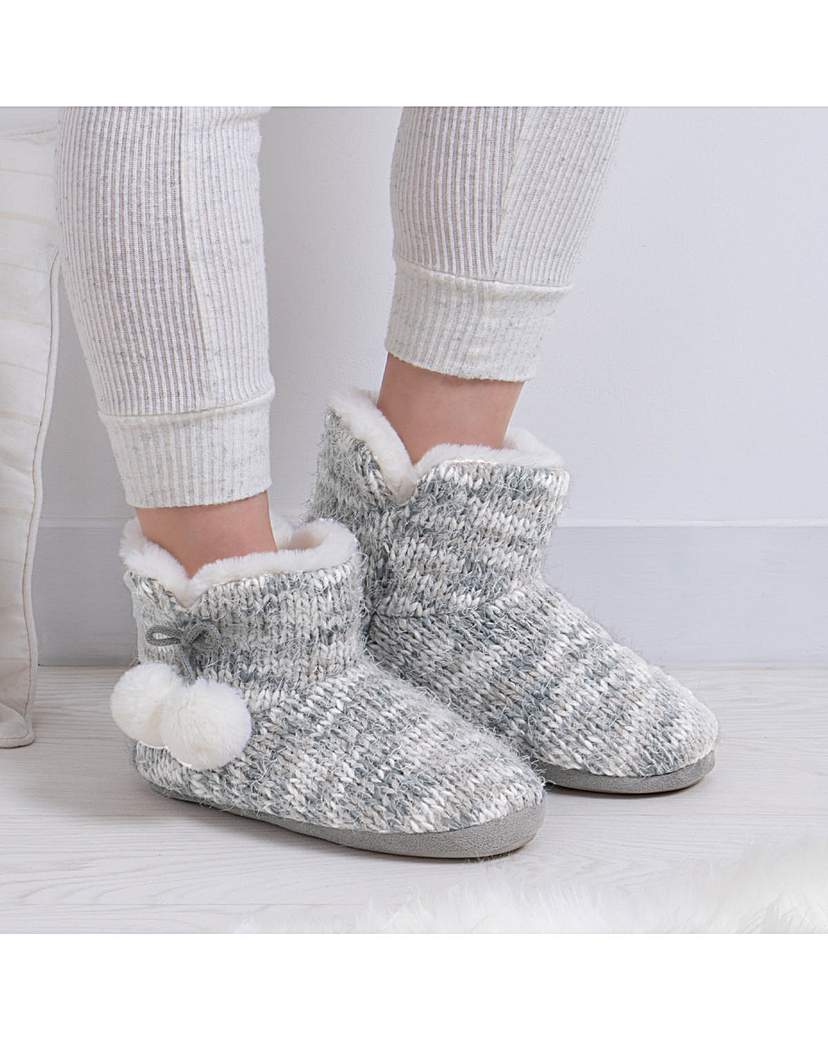 totes Ladies Knitted Boot Slippers