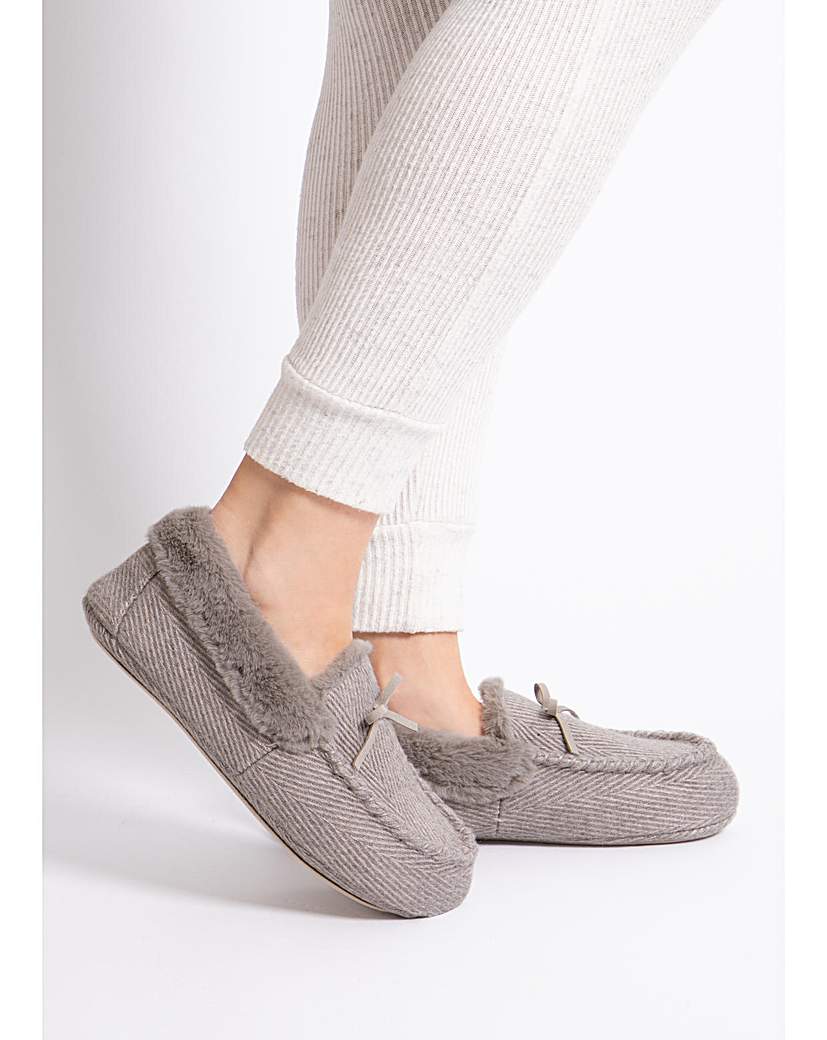 totes Ladies Herringbone Moccasin