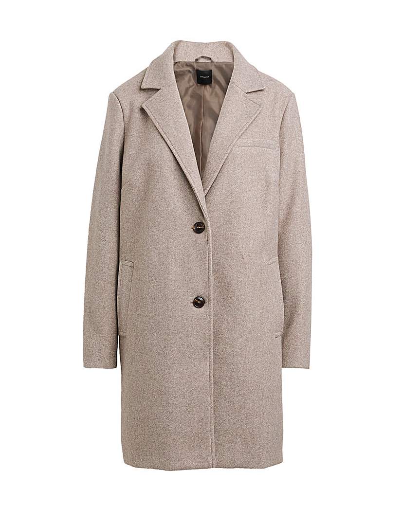 Oatmeal Longline Faux Wool Coat