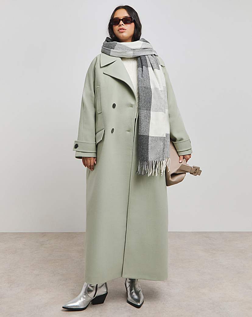 Sage DB Faux Wool Coat