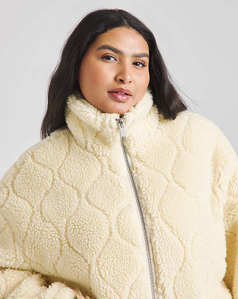 Cream Teddy Quilt Jacket