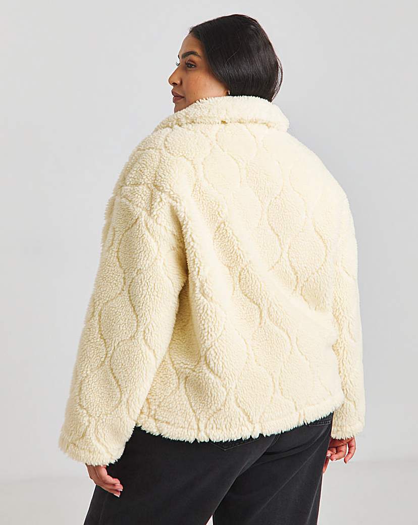 Cream Teddy Quilt Jacket