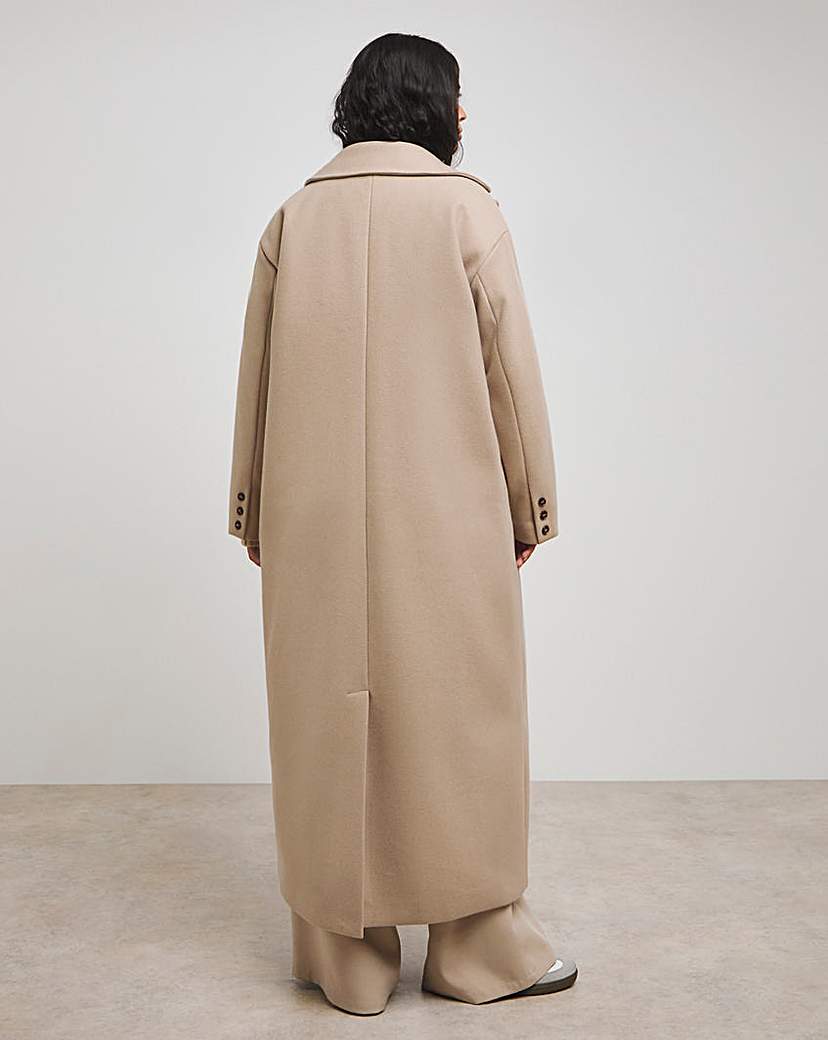 Mocha Faux Wool Maxi Coat