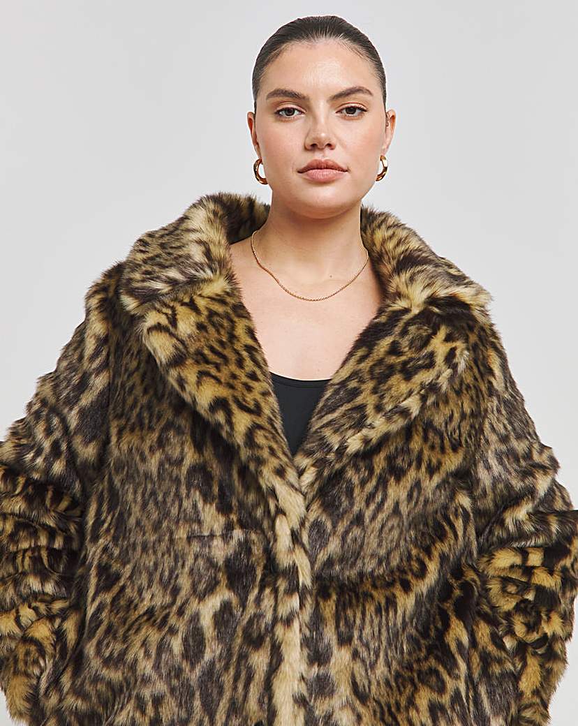 Leopard Faux Fur Midaxi Coat