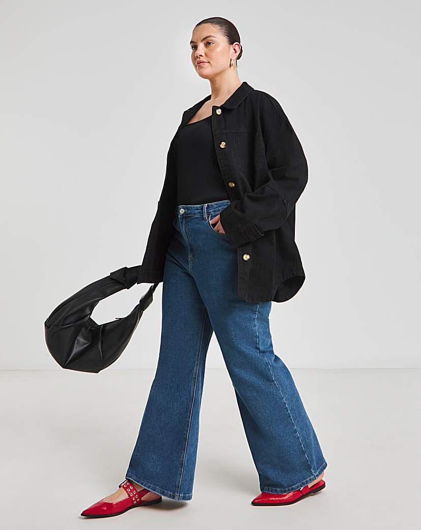 Black Utility Button Through Jacket