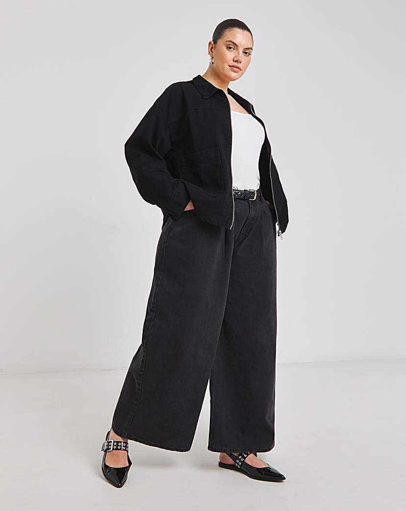 Black Cropped Utility Jacket