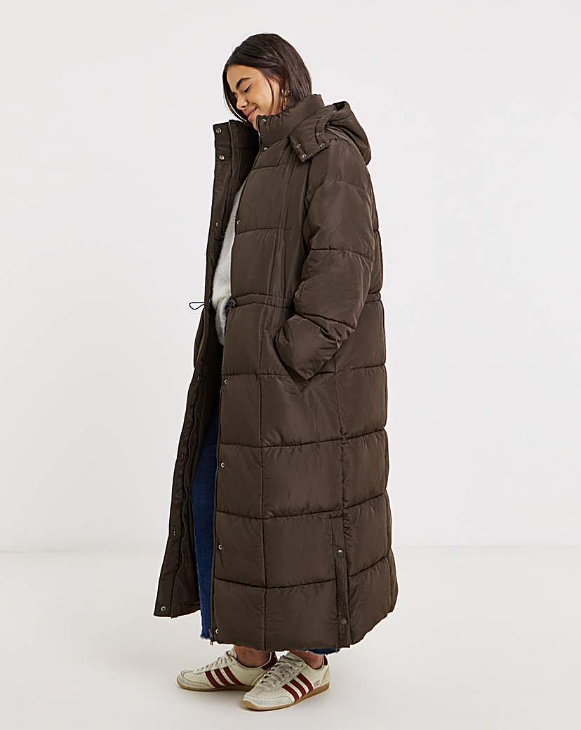 New In - Chocolate Padded Maxi Duvet Coat