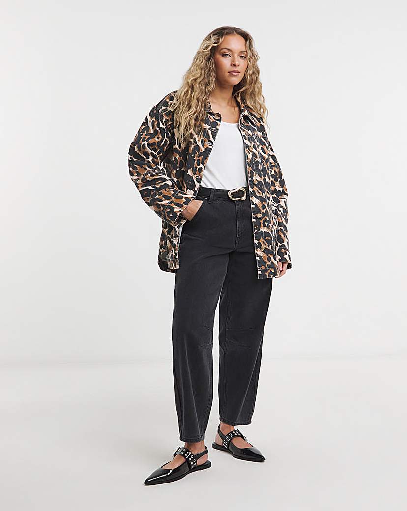 Leopard Button Through Utility Jacket