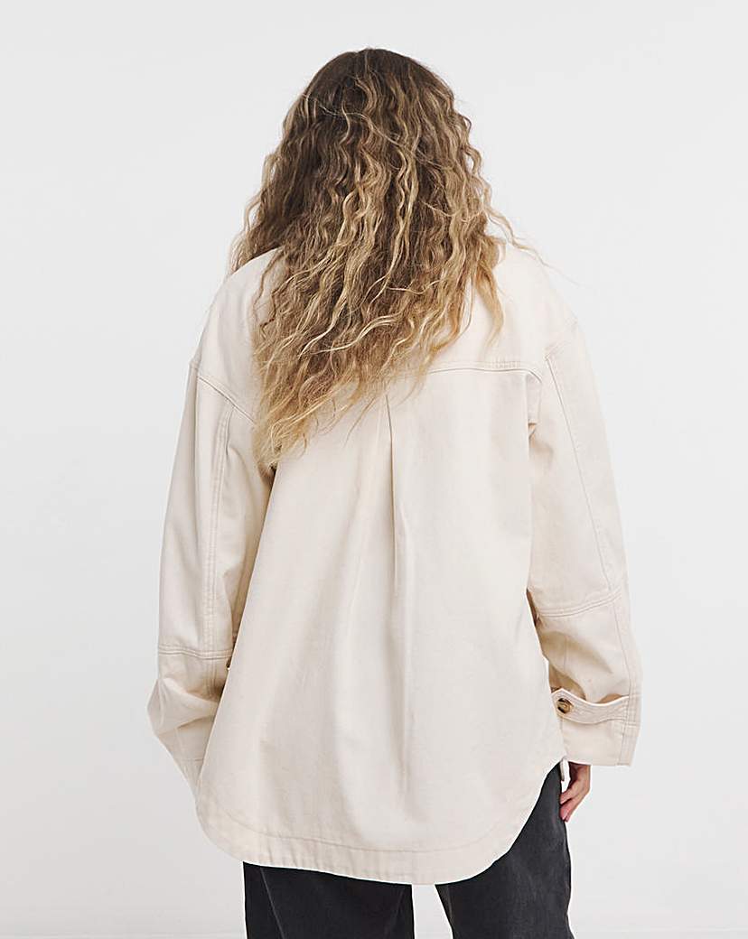 Stone Button Through Utility Jacket