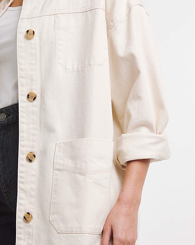Stone Button Through Utility Jacket