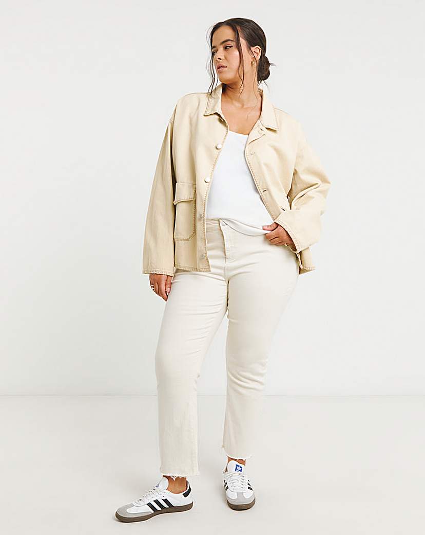 Neutral Stitch Detail Utility Jacket