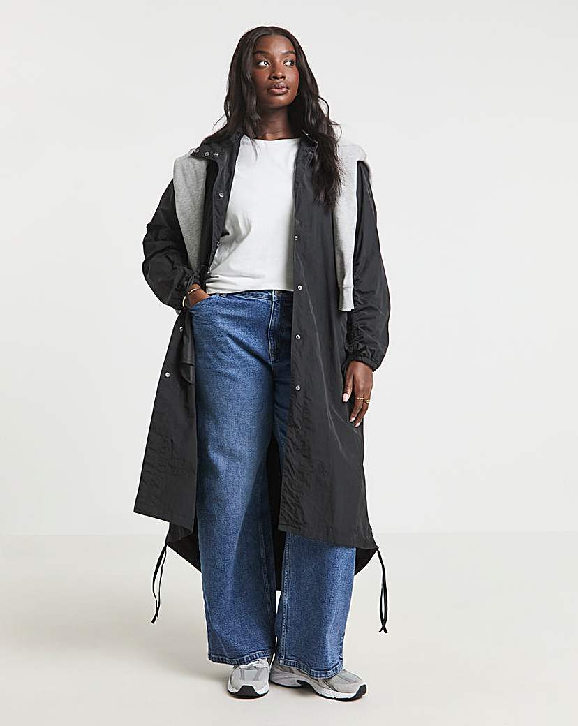 Black Utility Parachute Jacket