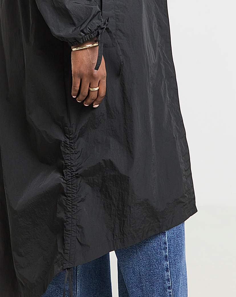 Black Utility Parachute Jacket