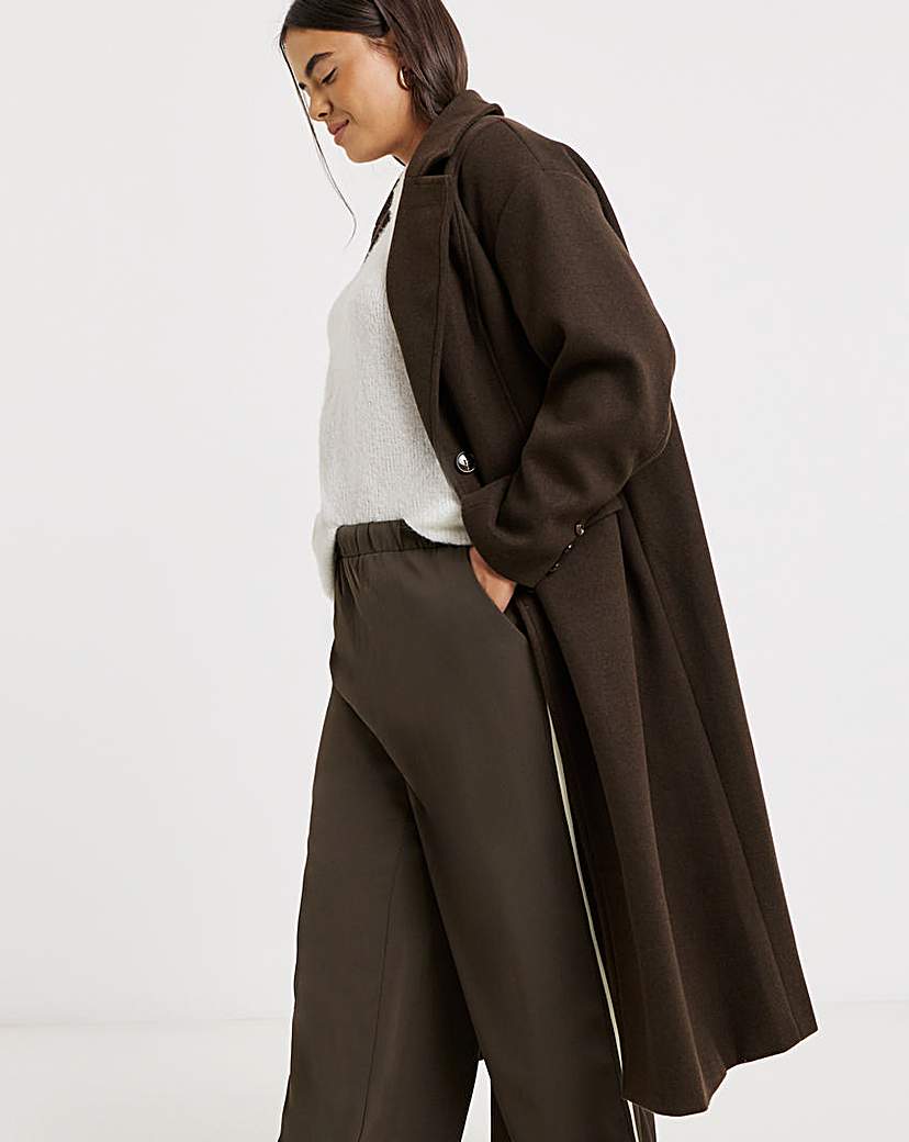 New In - Chocolate Midaxi Faux Wool Coat