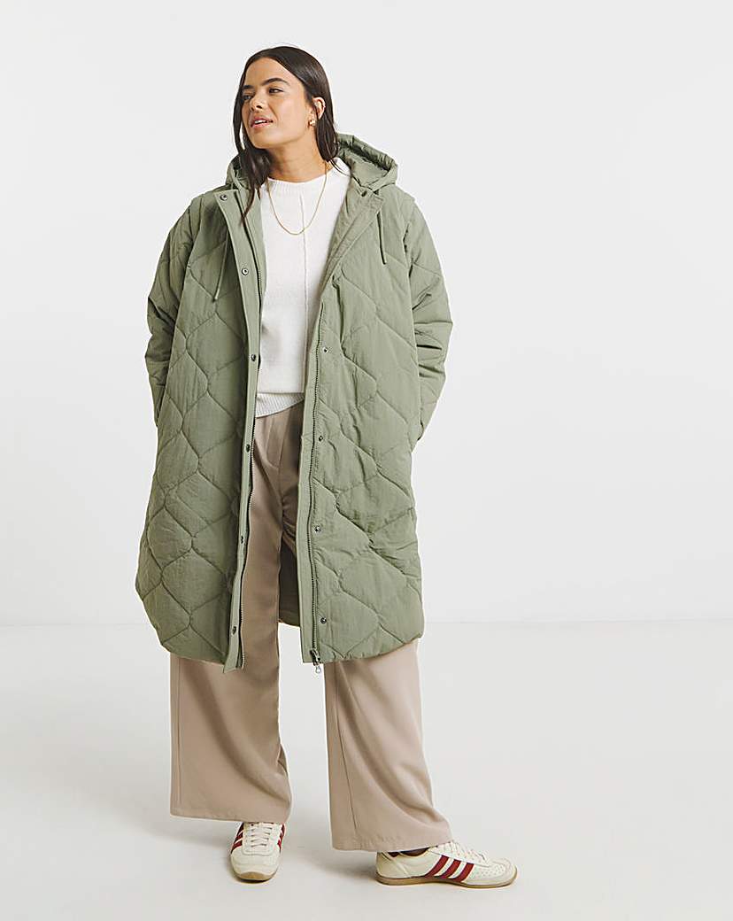 New In - Sage Quilted Hybrid Jacket/ Gilet