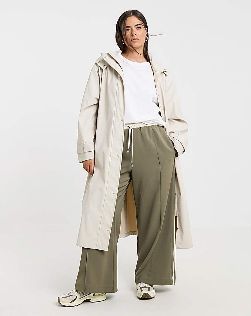 New In - Stone Longline Rubberised Raincoat