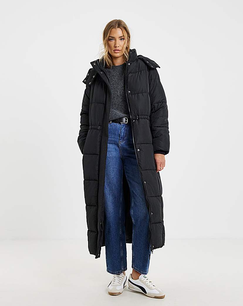New In - Black Padded Maxi Duvet Coat