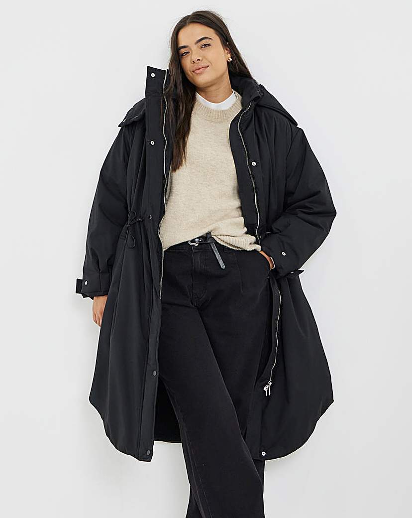 New In - Black Borg Lined Flat Padded Parka