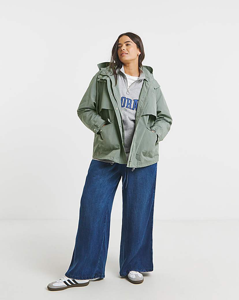 New In - Grey Short Storm Flap Parka