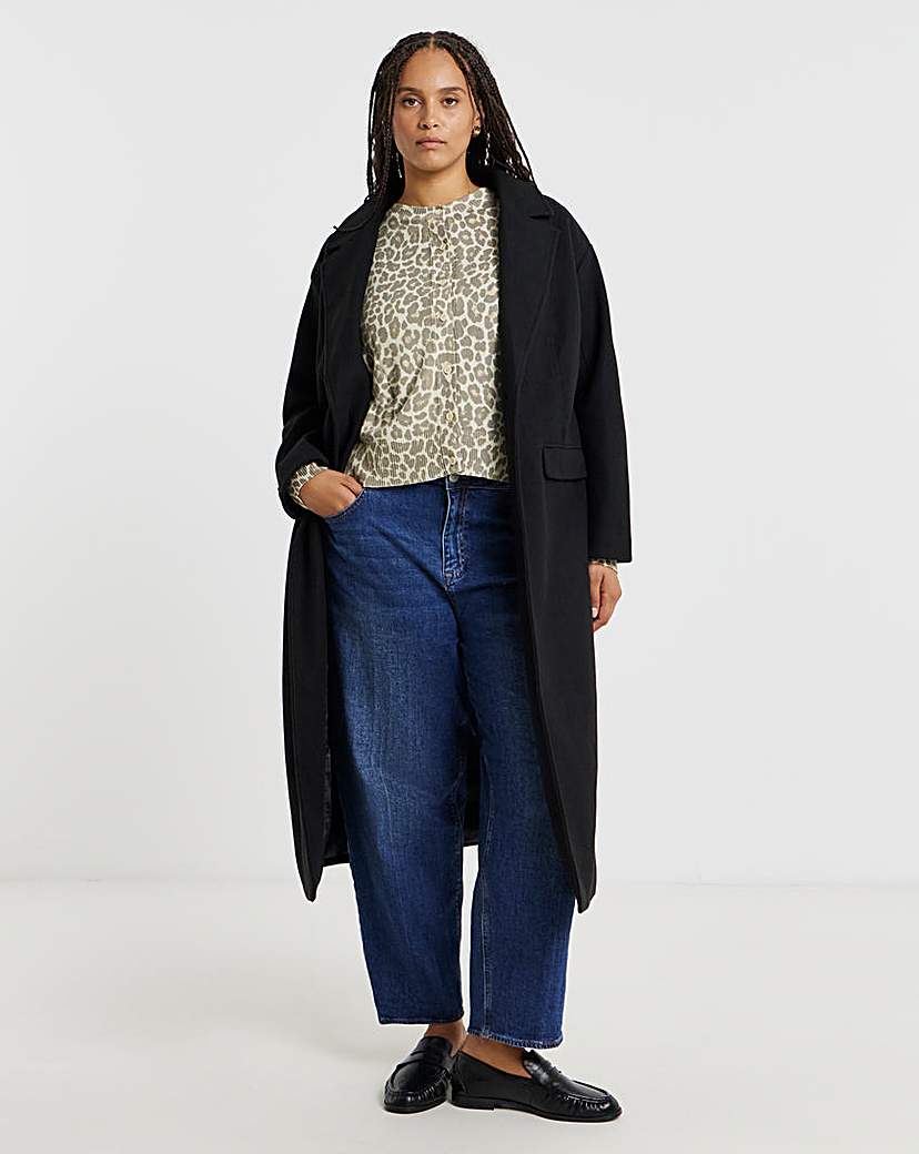New In - Black Midaxi Faux Wool Coat