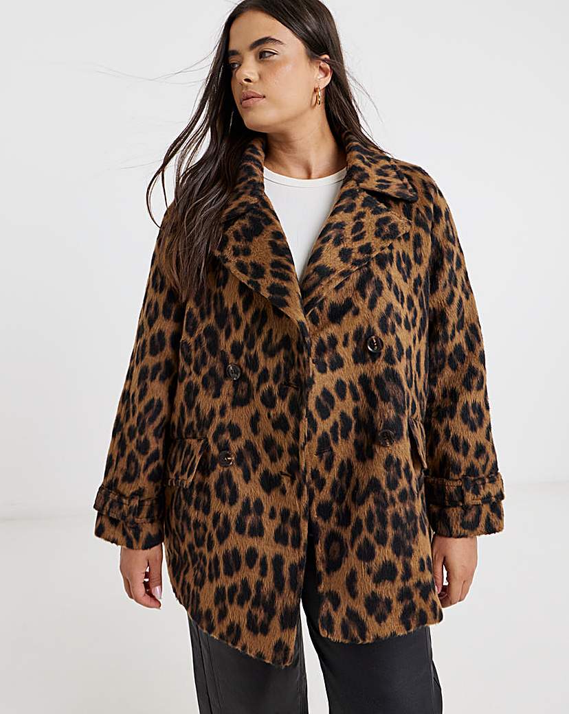 New In - Leopard Pea Coat