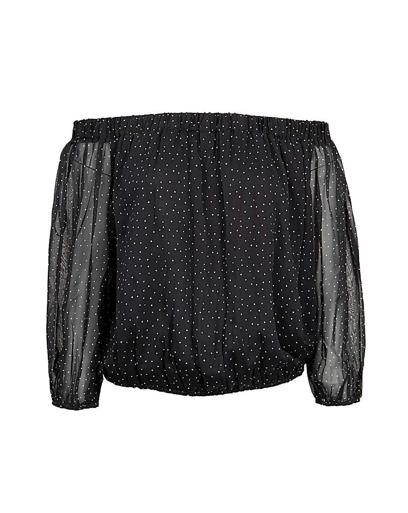 Image of Koko Micro Dot Bardot Top