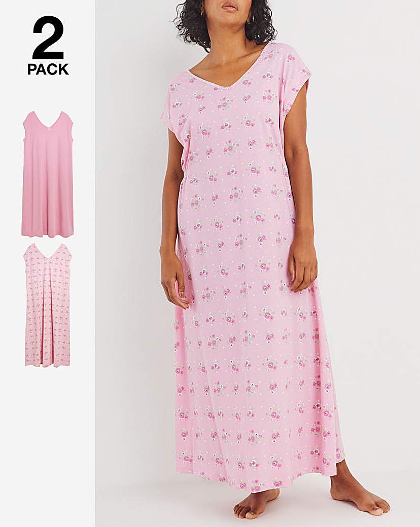 Pretty Secrets 2 Pk Floral Maxi Nighties