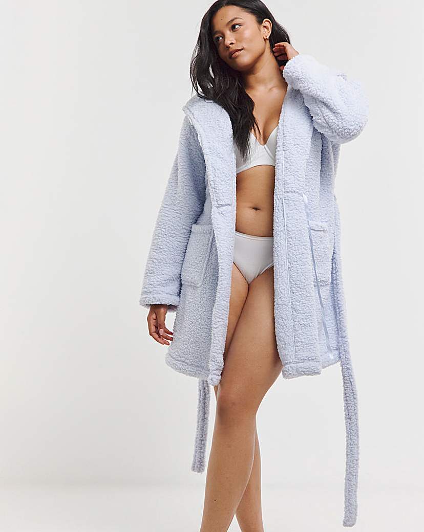 Hooded zip up dressing gown hotsell