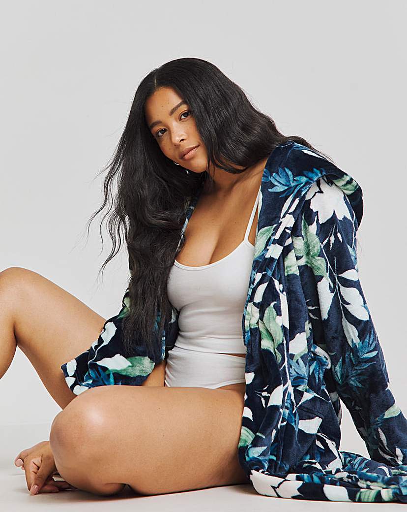 Cosy Floral Fleece Dressing Gown