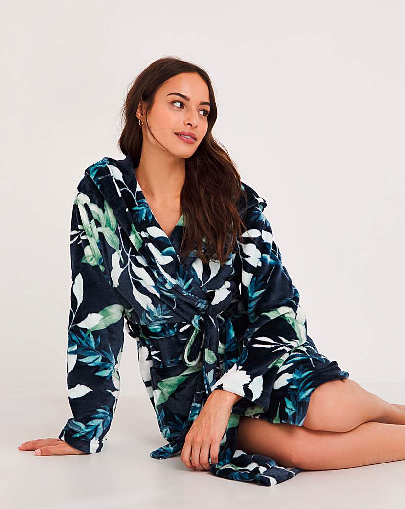 Cosy Floral Fleece Dressing Gown