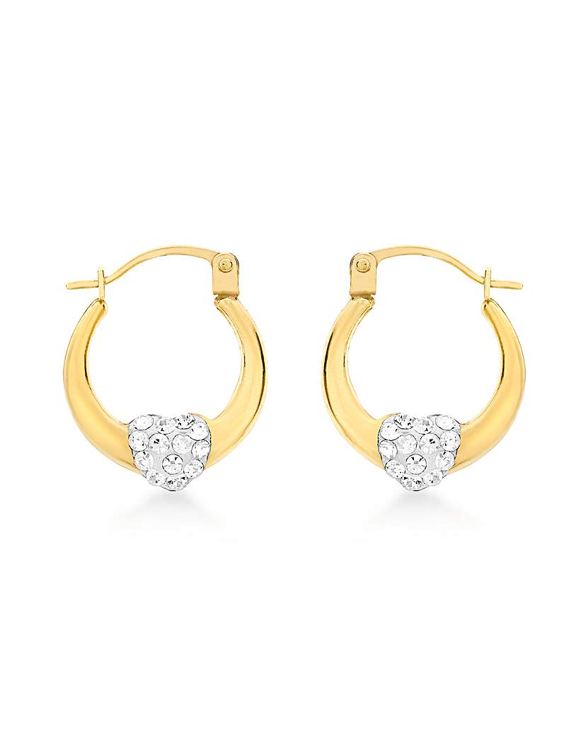 9ct Gold Crystalique Heart Earrings