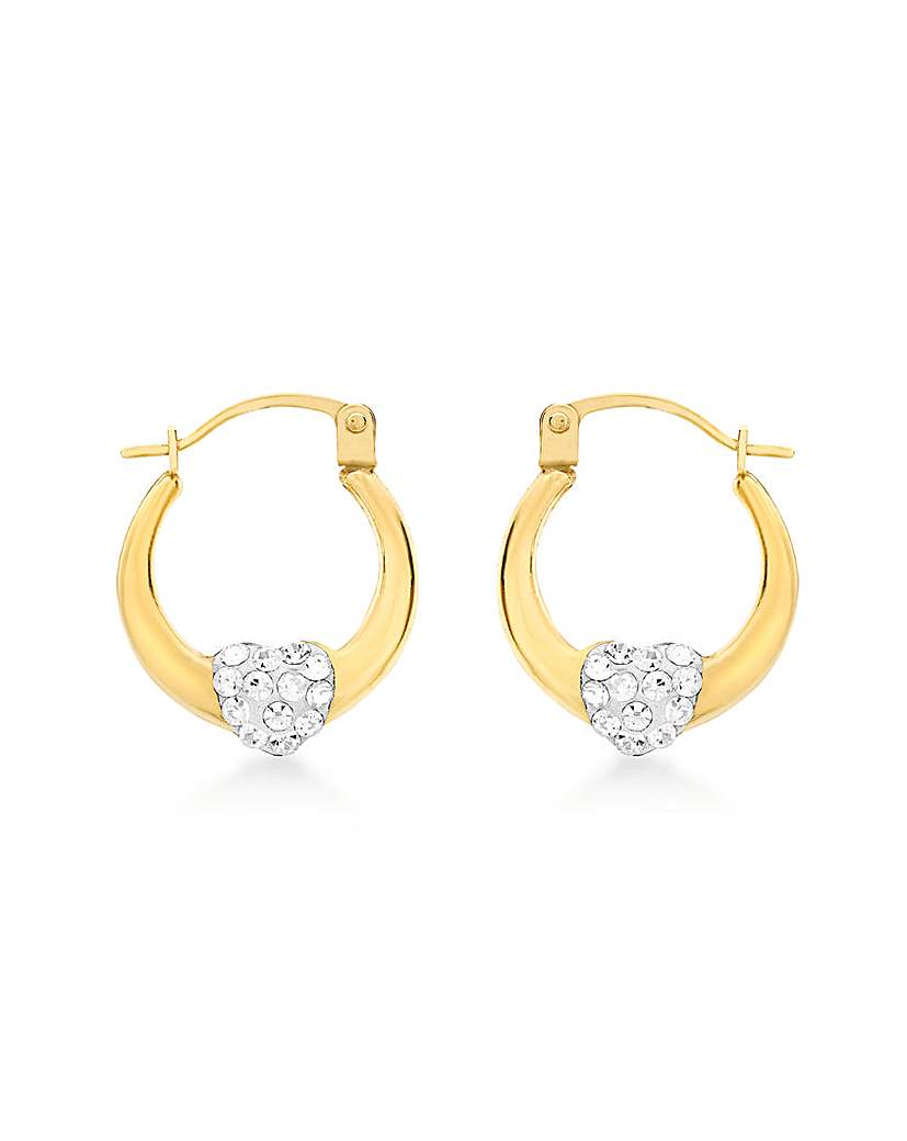 9ct Gold Crystalique Heart Earrings