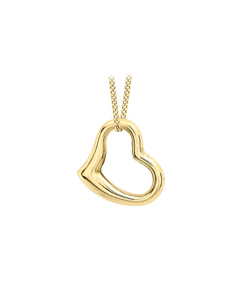 9Ct Gold Floating Open Heart Necklace