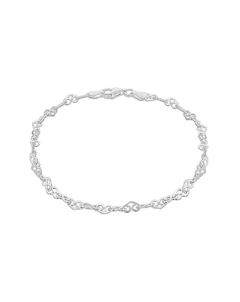 Sterling Silver Heart Link Bracelet